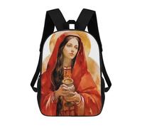 sinyumoney - Mochilas de gato en Benkei Bridge mochila escolar para niños, mochila escolar impresa en 3D para niños, estudiantes de primaria y universidad, Santa María Magdalena Divina Feminine