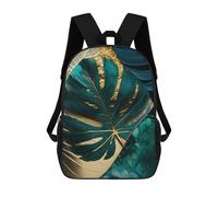 sinyumoney Mochilas De Viaje Lindas Impresas En 3D Abstract Monstera Leaf Art Mochila Escolar Para Niños, Mochila Informal Para Exteriores, Mochilas De Moda Informales Para Niños Para Niñas 17inch