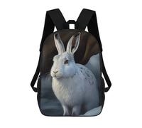 sinyumoney Mochilas De Viaje Lindas Impresas En 3D Arctic Hare Oil Paint Mochila Escolar Para Niños, Mochila Informal Para Exteriores, Mochilas De Moda Informales Para Niños Para Niñas 17inch