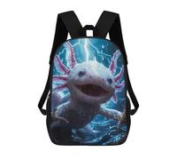 sinyumoney Mochilas De Viaje Lindas Impresas En 3D Axolotl Lightning Mochila Escolar Para Niños, Mochila Informal Para Exteriores, Mochilas De Moda Informales Para Niños Para Niñas 17inch