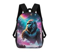sinyumoney Mochilas De Viaje Lindas Impresas En 3D Baboon Cosmic Space Mochila Escolar Para Niños, Mochila Informal Para Exteriores, Mochilas De Moda Informales Para Niños Para Niñas 17inch