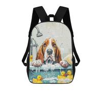 sinyumoney Mochilas De Viaje Lindas Impresas En 3D Basset Hound Dog Mochila Escolar Para Niños, Mochila Informal Para Exteriores, Mochilas De Moda Informales Para Niños Para Niñas 17inch