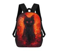 sinyumoney Mochilas De Viaje Lindas Impresas En 3D Black Cat with Red Eyes Art Mochila Escolar Para Niños, Mochila Informal Para Exteriores, Mochilas De Moda Informales Para Niños Para Niñas 17inch