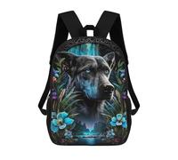 sinyumoney Mochilas De Viaje Lindas Impresas En 3D Black Dog in Jungle Mochila Escolar Para Niños, Mochila Informal Para Exteriores, Mochilas De Moda Informales Para Niños Para Niñas 17inch