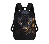 sinyumoney Mochilas De Viaje Lindas Impresas En 3D Black Leopard in Gold Mochila Escolar Para Niños, Mochila Informal Para Exteriores, Mochilas De Moda Informales Para Niños Para Niñas 17inch