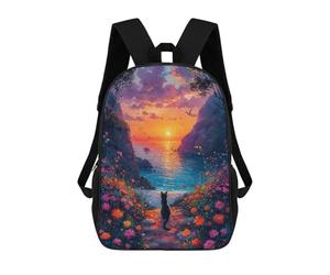 sinyumoney Mochilas De Viaje Lindas Impresas En 3D Cat Dreaming Landscape Mochila Escolar Para Niños, Mochila Informal Para Exteriores, Mochilas De Moda Informales Para Niños Para Niñas 17inch