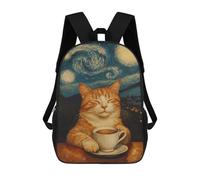 sinyumoney Mochilas De Viaje Lindas Impresas En 3D Cat in Starry Night Mochila Escolar Para Niños, Mochila Informal Para Exteriores, Mochilas De Moda Informales Para Niños Para Niñas 17inch