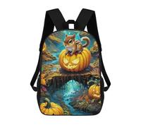 sinyumoney Mochilas De Viaje Lindas Impresas En 3D Chipmunk Halloween Pumpkin Mochila Escolar Para Niños, Mochila Informal Para Exteriores, Mochilas De Moda Informales Para Niños Para Niñas 17inch