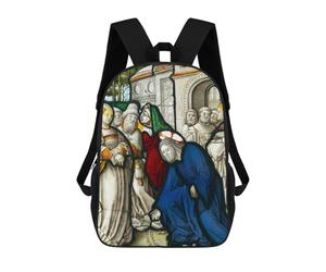 sinyumoney Mochilas De Viaje Lindas Impresas En 3D Christ And The Woman Mochila Escolar Para Niños, Mochila Informal Para Exteriores, Mochilas De Moda Informales Para Niños Para Niñas 17inch