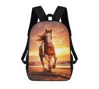 sinyumoney Mochilas De Viaje Lindas Impresas En 3D Clydesdale Horse on Beach Mochila Escolar Para Niños, Mochila Informal Para Exteriores, Mochilas De Moda Informales Para Niños Para Niñas 17inch