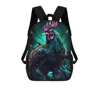 sinyumoney Mochilas De Viaje Lindas Impresas En 3D Colorful Rooster Illustration Mochila Escolar Para Niños, Mochila Informal Para Exteriores, Mochilas De Moda Informales Para Niños Para Niñas 17inch