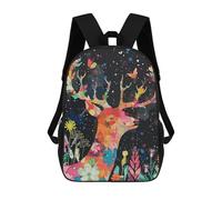 sinyumoney Mochilas De Viaje Lindas Impresas En 3D Deer Abstract Mochila Escolar Para Niños, Mochila Informal Para Exteriores, Mochilas De Moda Informales Para Niños Para Niñas 17inch