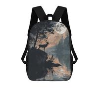 sinyumoney Mochilas De Viaje Lindas Impresas En 3D Deer Silhouette by Moonlit Mochila Escolar Para Niños, Mochila Informal Para Exteriores, Mochilas De Moda Informales Para Niños Para Niñas 17inch