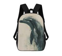 sinyumoney Mochilas De Viaje Lindas Impresas En 3D Dolphin Harmony Mochila Escolar Para Niños, Mochila Informal Para Exteriores, Mochilas De Moda Informales Para Niños Para Niñas 17inch
