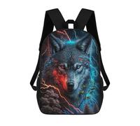 sinyumoney Mochilas De Viaje Lindas Impresas En 3D Electric Wolf Portrait Mochila Escolar Para Niños, Mochila Informal Para Exteriores, Mochilas De Moda Informales Para Niños Para Niñas 17inch