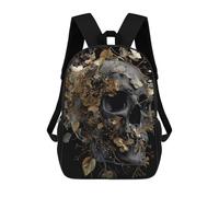 sinyumoney Mochilas De Viaje Lindas Impresas En 3D Floral Skull Art Mochila Escolar Para Niños, Mochila Informal Para Exteriores, Mochilas De Moda Informales Para Niños Para Niñas 17inch