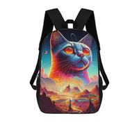 sinyumoney Mochilas De Viaje Lindas Impresas En 3D Galactic Cat Dreamscape Mochila Escolar Para Niños, Mochila Informal Para Exteriores, Mochilas De Moda Informales Para Niños Para Niñas 17inch