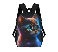 sinyumoney Mochilas De Viaje Lindas Impresas En 3D Galactic Kitten Portrait Mochila Escolar Para Niños, Mochila Informal Para Exteriores, Mochilas De Moda Informales Para Niños Para Niñas 17inch