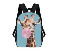 sinyumoney Mochilas De Viaje Lindas Impresas En 3D Giraffe Blowing Bubble Gum Mochila Escolar Para Niños, Mochila Informal Para Exteriores, Mochilas De Moda Informales Para Niños Para Niñas 17inch