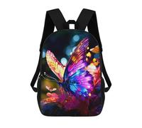sinyumoney Mochilas De Viaje Lindas Impresas En 3D Glowing Butterfly Garden-3 Mochila Escolar Para Niños, Mochila Informal Para Exteriores, Mochilas De Moda Informales Para Niños Para Niñas 17inch