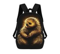 sinyumoney Mochilas De Viaje Lindas Impresas En 3D Gold Black Sloth Mochila Escolar Para Niños, Mochila Informal Para Exteriores, Mochilas De Moda Informales Para Niños Para Niñas 17inch