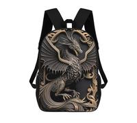 sinyumoney Mochilas De Viaje Lindas Impresas En 3D Golden Dragon Illustration-11 Mochila Escolar Para Niños, Mochila Informal Para Exteriores, Mochilas De Moda Informales Para Niños Para Niñas 17inch
