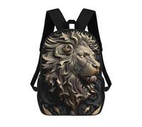sinyumoney Mochilas De Viaje Lindas Impresas En 3D Golden Lion Portrait-2 Mochila Escolar Para Niños, Mochila Informal Para Exteriores, Mochilas De Moda Informales Para Niños Para Niñas 17inch