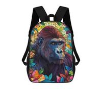 sinyumoney Mochilas De Viaje Lindas Impresas En 3D Gorilla in Flowers Mochila Escolar Para Niños, Mochila Informal Para Exteriores, Mochilas De Moda Informales Para Niños Para Niñas 17inch