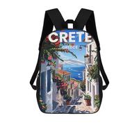 sinyumoney Mochilas De Viaje Lindas Impresas En 3D Island of Crete Mochila Escolar Para Niños, Mochila Informal Para Exteriores, Mochilas De Moda Informales Para Niños Para Niñas 17inch