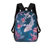 sinyumoney Mochilas De Viaje Lindas Impresas En 3D Japan Koi Painting Mochila Escolar Para Niños, Mochila Informal Para Exteriores, Mochilas De Moda Informales Para Niños Para Niñas 17inch