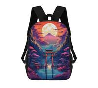 sinyumoney Mochilas De Viaje Lindas Impresas En 3D Japanese Moonlit Landscape Mochila Escolar Para Niños, Mochila Informal Para Exteriores, Mochilas De Moda Informales Para Niños Para Niñas 17inch