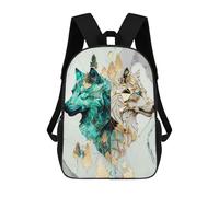 sinyumoney Mochilas De Viaje Lindas Impresas En 3D Legends of Kintsugi Wolves Mochila Escolar Para Niños, Mochila Informal Para Exteriores, Mochilas De Moda Informales Para Niños Para Niñas 17inch