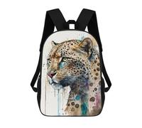 sinyumoney Mochilas De Viaje Lindas Impresas En 3D Leopard Watercolor Art Print Mochila Escolar Para Niños, Mochila Informal Para Exteriores, Mochilas De Moda Informales Para Niños Para Niñas 17inch