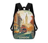 sinyumoney Mochilas De Viaje Lindas Impresas En 3D London City Mochila Escolar Para Niños, Mochila Informal Para Exteriores, Mochilas De Moda Informales Para Niños Para Niñas 17inch