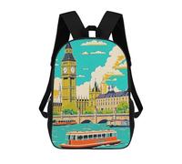 sinyumoney Mochilas De Viaje Lindas Impresas En 3D London Vintage Travel Mochila Escolar Para Niños, Mochila Informal Para Exteriores, Mochilas De Moda Informales Para Niños Para Niñas 17inch