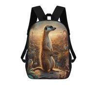 sinyumoney Mochilas De Viaje Lindas Impresas En 3D Magical Meerkat Safari Mochila Escolar Para Niños, Mochila Informal Para Exteriores, Mochilas De Moda Informales Para Niños Para Niñas 17inch