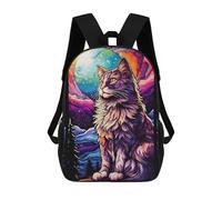 sinyumoney Mochilas De Viaje Lindas Impresas En 3D Maine Coon Cat Colorful Mochila Escolar Para Niños, Mochila Informal Para Exteriores, Mochilas De Moda Informales Para Niños Para Niñas 17inch