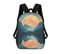 sinyumoney Mochilas De Viaje Lindas Impresas En 3D Moonlit Mountain Lake Mochila Escolar Para Niños, Mochila Informal Para Exteriores, Mochilas De Moda Informales Para Niños Para Niñas 17inch