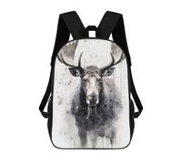 sinyumoney Mochilas De Viaje Lindas Impresas En 3D Moose Beauty Black Ink Mochila Escolar Para Niños, Mochila Informal Para Exteriores, Mochilas De Moda Informales Para Niños Para Niñas 17inch