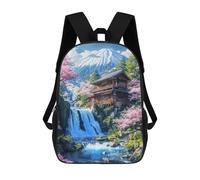 sinyumoney Mochilas De Viaje Lindas Impresas En 3D Mount Fujis Peaceful Retreat Mochila Escolar Para Niños, Mochila Informal Para Exteriores, Mochilas De Moda Informales Para Niños Para Niñas 17inch