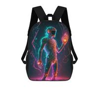 sinyumoney Mochilas De Viaje Lindas Impresas En 3D Neon Astronaut Cosmic Energy Mochila Escolar Para Niños, Mochila Informal Para Exteriores, Mochilas De Moda Informales Para Niños Para Niñas 17inch