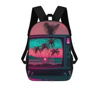 sinyumoney Mochilas De Viaje Lindas Impresas En 3D Neon Sunset TV Scene Mochila Escolar Para Niños, Mochila Informal Para Exteriores, Mochilas De Moda Informales Para Niños Para Niñas 17inch