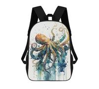 sinyumoney Mochilas De Viaje Lindas Impresas En 3D Octopus in Watercolor Mochila Escolar Para Niños, Mochila Informal Para Exteriores, Mochilas De Moda Informales Para Niños Para Niñas 17inch