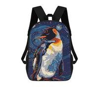 sinyumoney Mochilas De Viaje Lindas Impresas En 3D Penguin in Starry Night Style Mochila Escolar Para Niños, Mochila Informal Para Exteriores, Mochilas De Moda Informales Para Niños Para Niñas 17inch