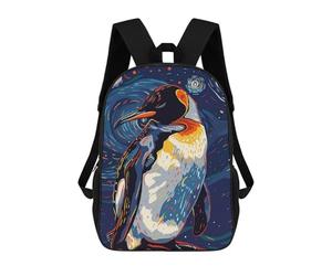 sinyumoney Mochilas De Viaje Lindas Impresas En 3D Penguin in Starry Night Style Mochila Escolar Para Niños, Mochila Informal Para Exteriores, Mochilas De Moda Informales Para Niños Para Niñas 17inch