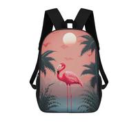 sinyumoney Mochilas De Viaje Lindas Impresas En 3D Pink Tropical Flamingo 02 Mochila Escolar Para Niños, Mochila Informal Para Exteriores, Mochilas De Moda Informales Para Niños Para Niñas 17inch