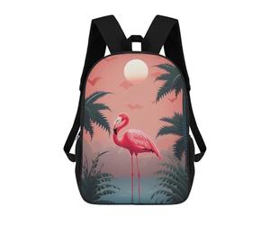 sinyumoney Mochilas De Viaje Lindas Impresas En 3D Pink Tropical Flamingo 02 Mochila Escolar Para Niños, Mochila Informal Para Exteriores, Mochilas De Moda Informales Para Niños Para Niñas 17inch