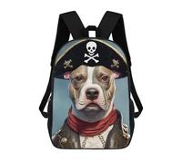 sinyumoney Mochilas De Viaje Lindas Impresas En 3D Pirate Pit Bull Mochila Escolar Para Niños, Mochila Informal Para Exteriores, Mochilas De Moda Informales Para Niños Para Niñas 17inch