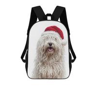 sinyumoney Mochilas De Viaje Lindas Impresas En 3D Puli Dog with Santa Hat Mochila Escolar Para Niños, Mochila Informal Para Exteriores, Mochilas De Moda Informales Para Niños Para Niñas 17inch