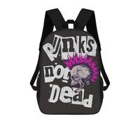sinyumoney Mochilas De Viaje Lindas Impresas En 3D Punks Not Dead Mochila Escolar Para Niños, Mochila Informal Para Exteriores, Mochilas De Moda Informales Para Niños Para Niñas 17inch